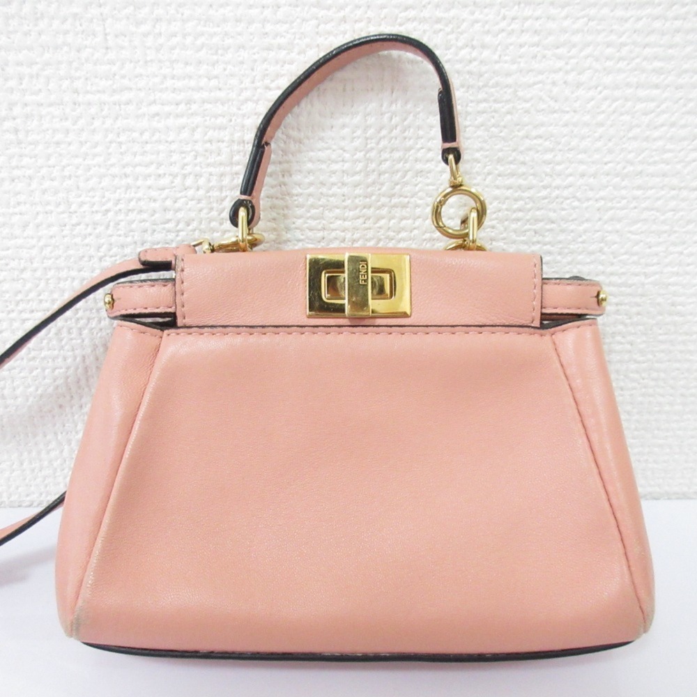 FENDI Micro Peekaboo 2-Way Shoulder Bag 8M0355 Pink Women's